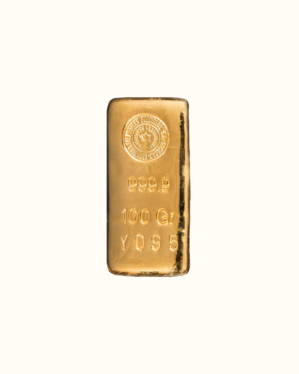 Lingote de oro 100 gramos Banco Ciudad certificado y sellado - Stark Joyas