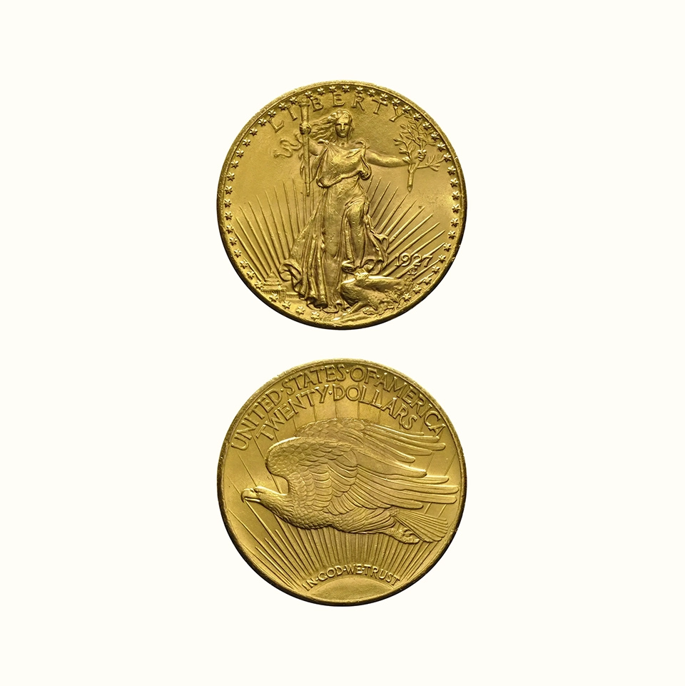 Moneda de oro 20 dólares USA