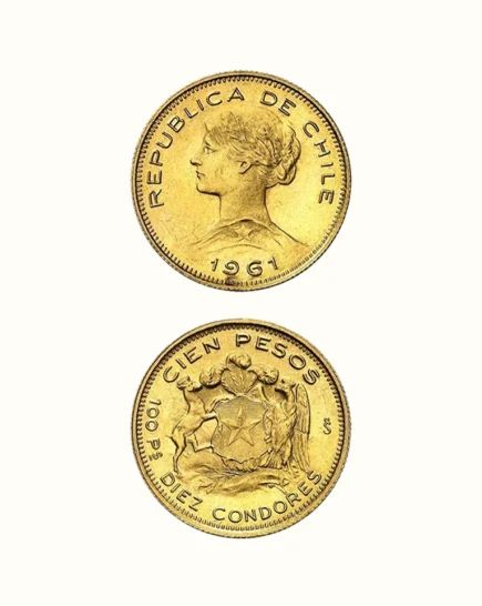 Moneda de oro 100 Pesos de Chile