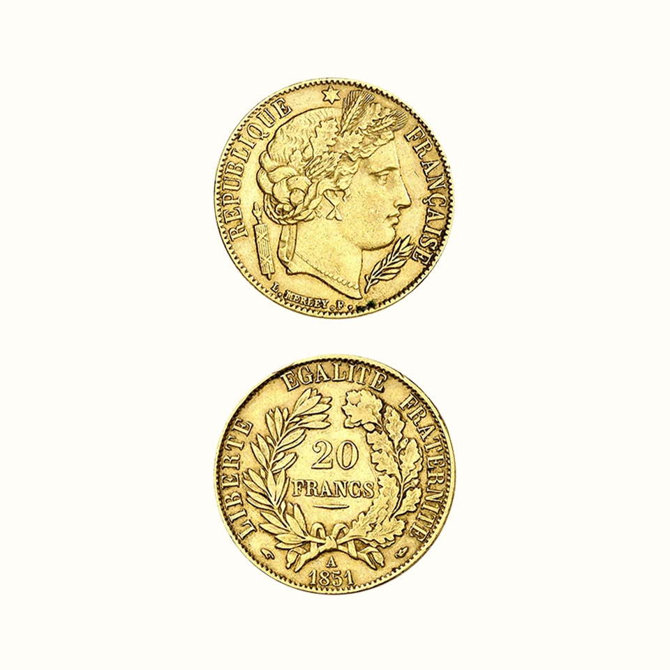 Moneda de oro 20 Francos Franceses