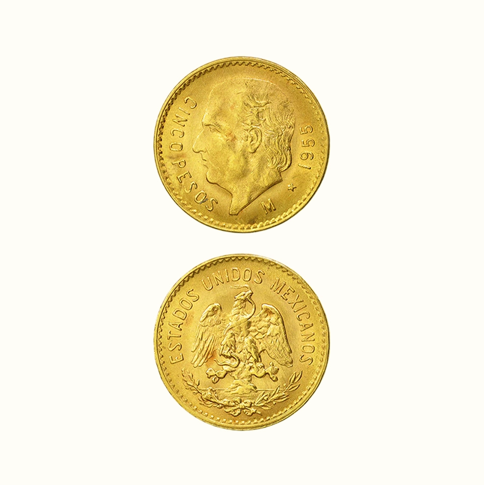 Moneda de oro 5 Pesos Mexicanos